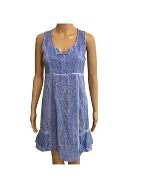 MALOKA linen &cotton blend dress sleeveless Vneck woven empire waist size 1/US 4